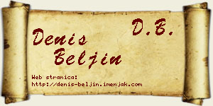 Denis Beljin vizit kartica